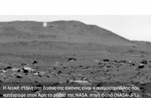 Ανεμοστρόβιλος ύψους δύο χλμ. πλησίασε το ρόβερ της NASA στον Άρη